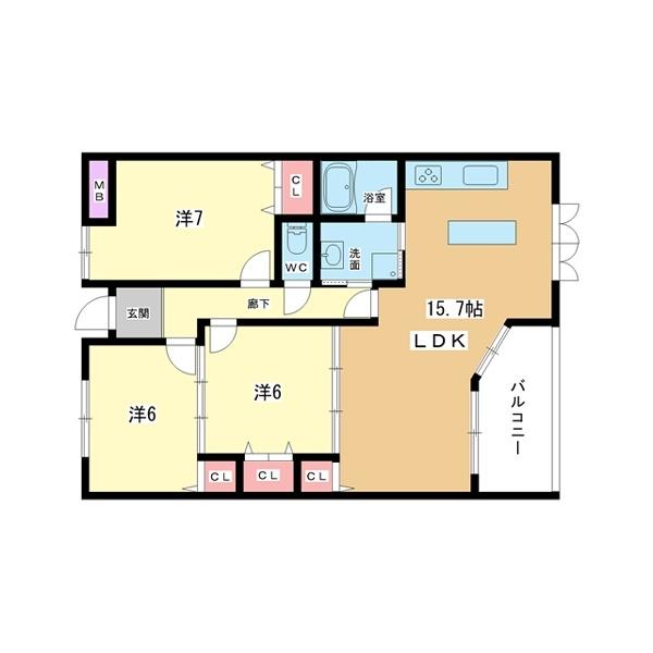 豊中市上新田マンション 間取り図画像