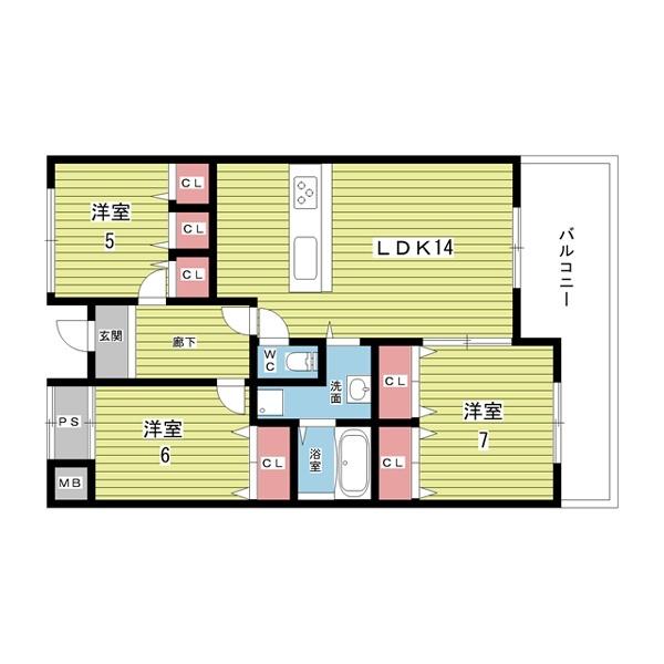 豊中市上新田マンション 間取り図画像