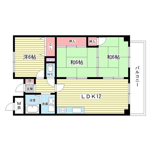 豊中市立花町マンション 間取り図画像
