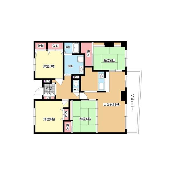 豊中市刀根山マンション 間取り図画像