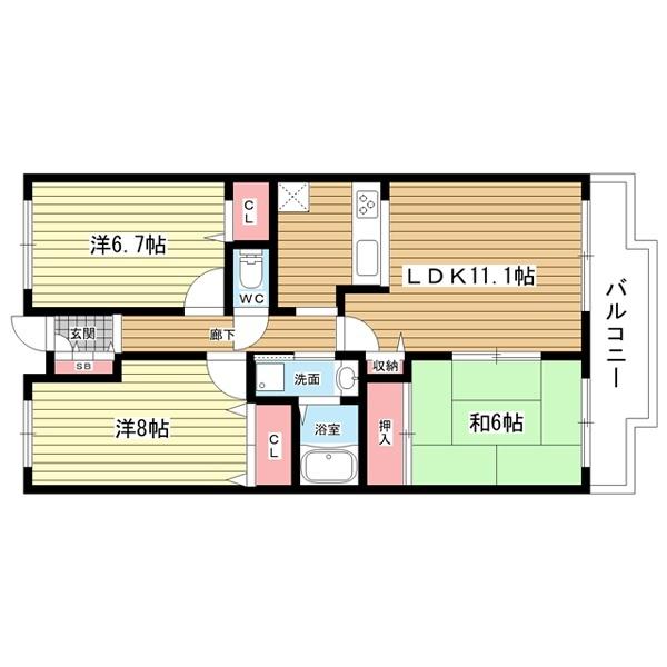 豊中市少路マンション 間取り図画像