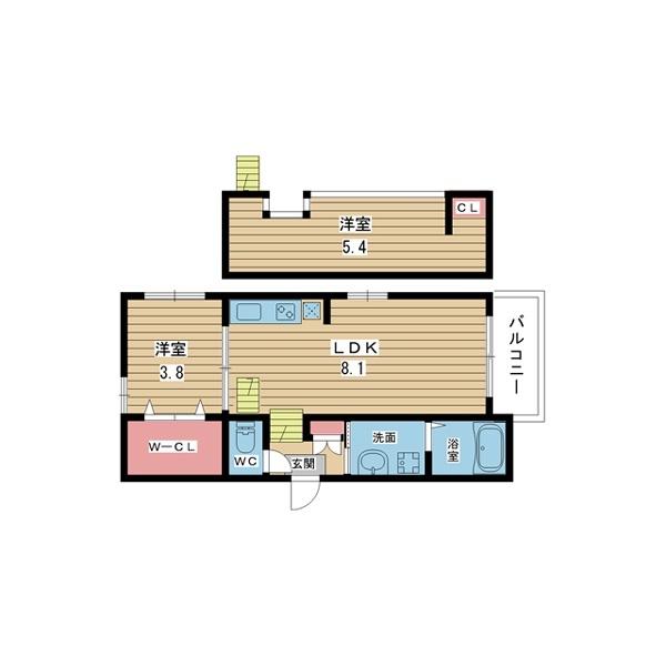 豊中市岡町北アパート 間取り図画像