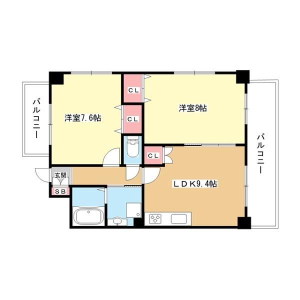豊中市服部西町マンション 間取り図画像
