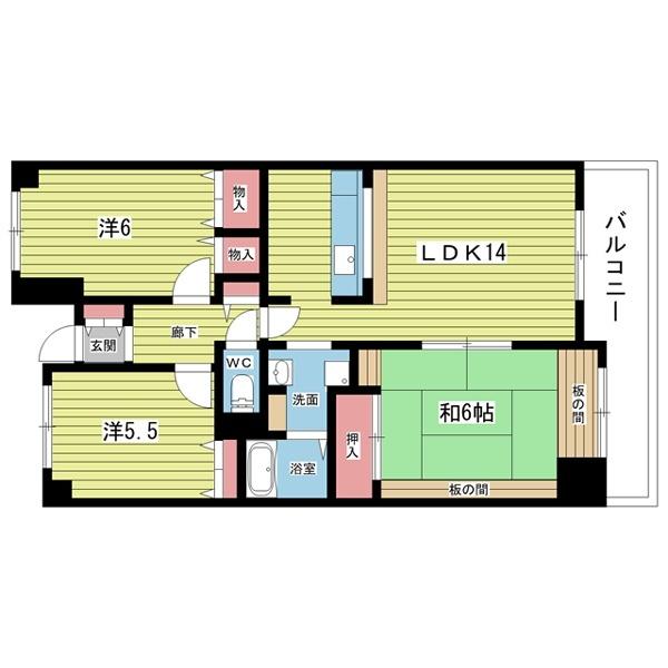 豊中市曽根東町マンション 間取り図画像