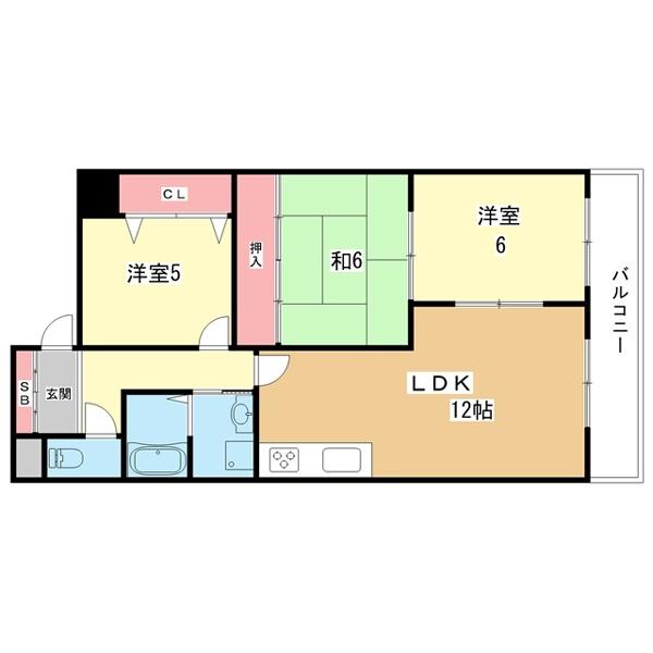 豊中市中桜塚マンション 間取り図画像