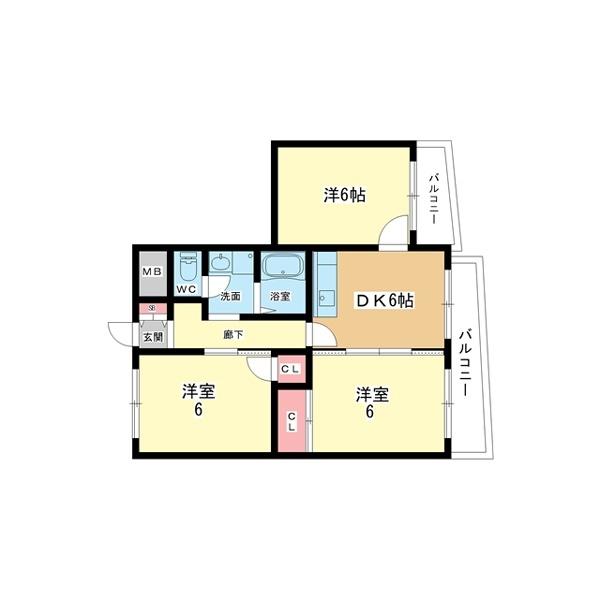 豊中市桜の町マンション 間取り図画像