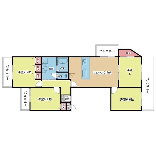 豊中市永楽荘マンション 間取り図画像