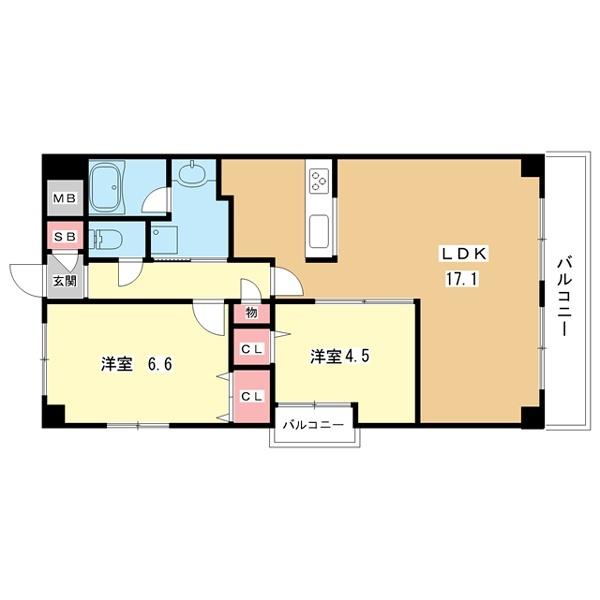豊中市岡上の町マンション 間取り図画像