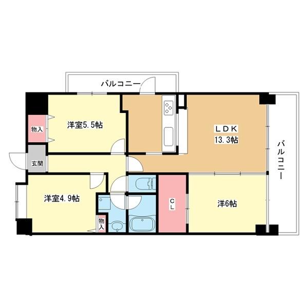 豊中市利倉東マンション 間取り図画像