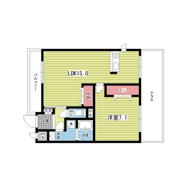 豊中市浜マンション 間取り図画像