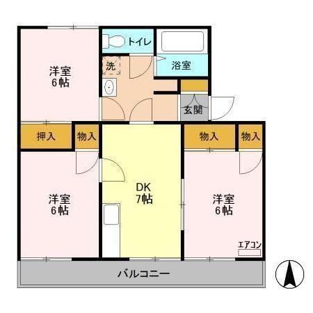 大崎台グリーンタウン6B（B202） 間取り図画像