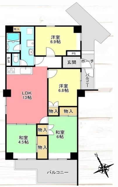 ハッコー佐倉マンション 間取り図画像