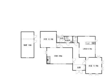 中古戸建平屋　八街 間取り図画像