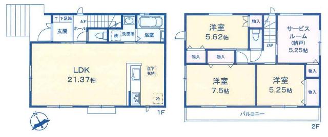 サニータウン中志津５丁目　新築戸建 間取り図画像