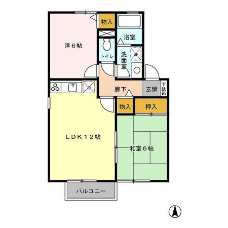 マロンハイツ　Ｃ（202） 間取り図画像