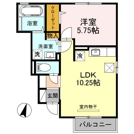 モダンヒル　弐番館（102） 間取り図画像