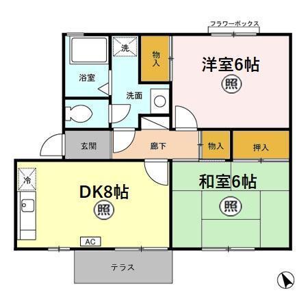 セントラル野口　Ｄ（101） 間取り図画像