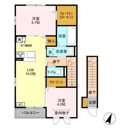 ローズ ハウス（201） 間取り図画像
