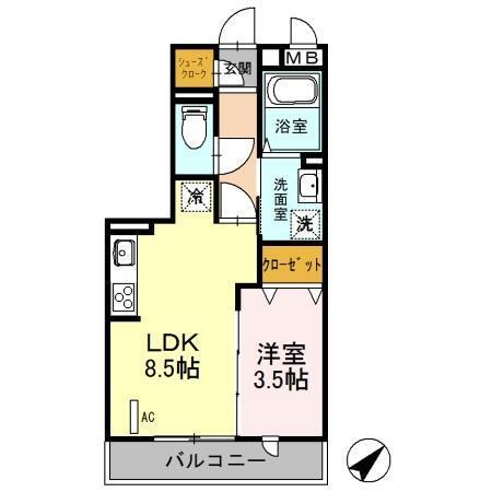メテオール（302） 間取り図画像