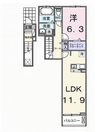 仮称　シエル白岡　Ⅱ（205） 間取り図画像