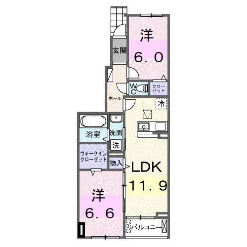 仮称　シエル白岡　Ⅱ（104） 間取り図画像