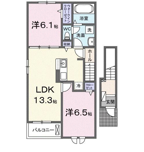 ベル　ヴィラージュ　Ａ（201） 間取り図画像