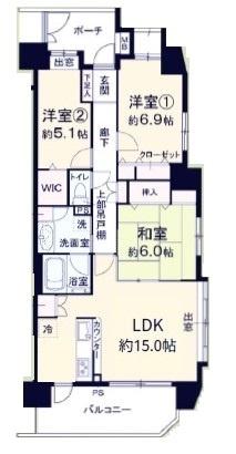 ベルメゾン川越サザンスケープ 間取り図画像