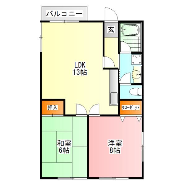 八王子市石川町アパート 間取り図画像