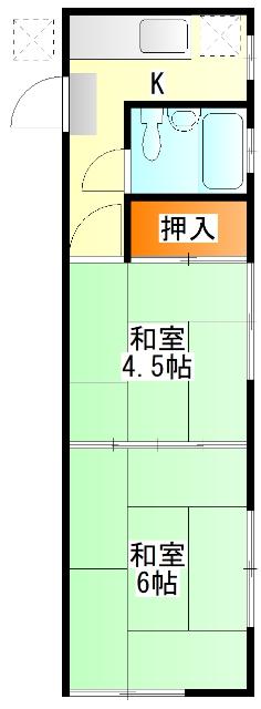 日野市旭が丘アパート 間取り図画像