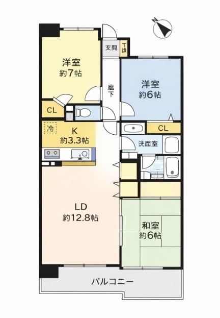 日野市多摩平中古マンション 間取り図画像