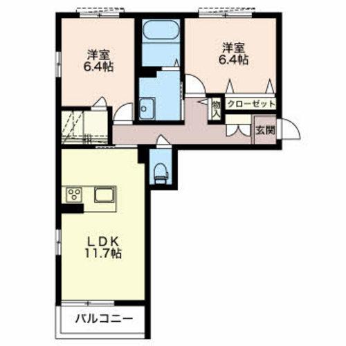 グランベレオA（204） 間取り図画像