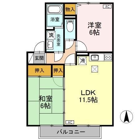 エスポワール大豆　Ｂ（103） 間取り図画像