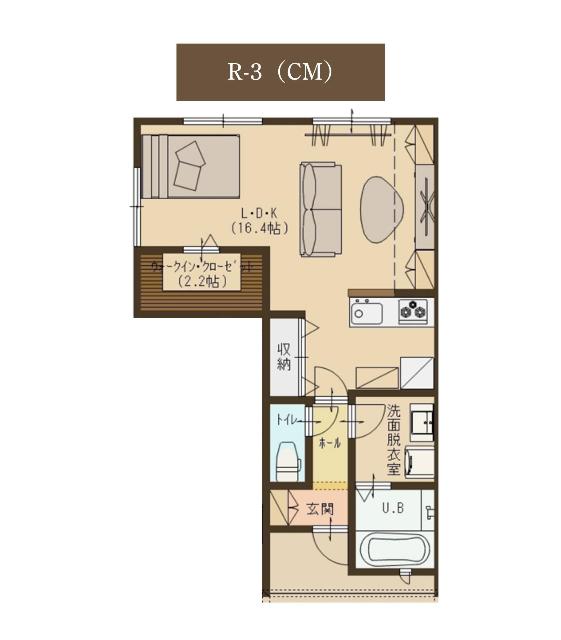 ユーソニアン上越・御殿山A（R-3） 間取り図画像