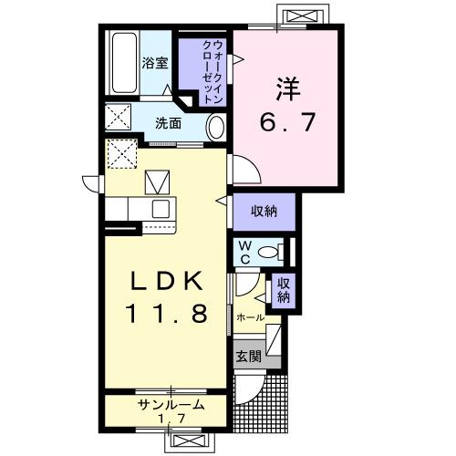ロンベルジュ　Ⅱ（101） 間取り図画像