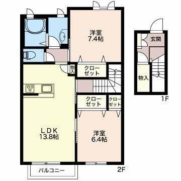 MastTown下門前A（202） 間取り図画像
