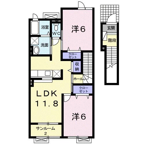 ディアーコートⅡ（203） 間取り図画像