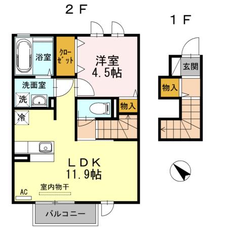 ロジュマン シュシュ　Ｂ（203） 間取り図画像