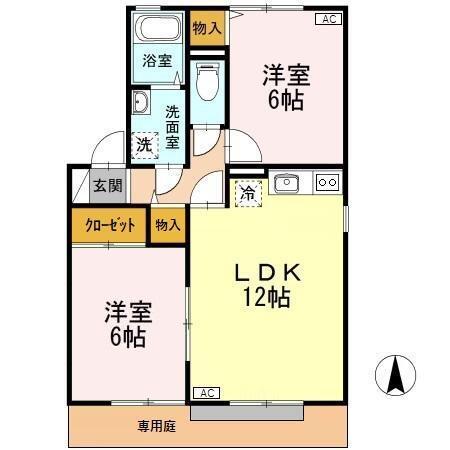 ヴューライラック（101） 間取り図画像