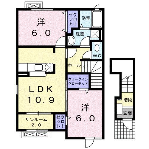 プロムナード・ゴチＢ（201） 間取り図画像