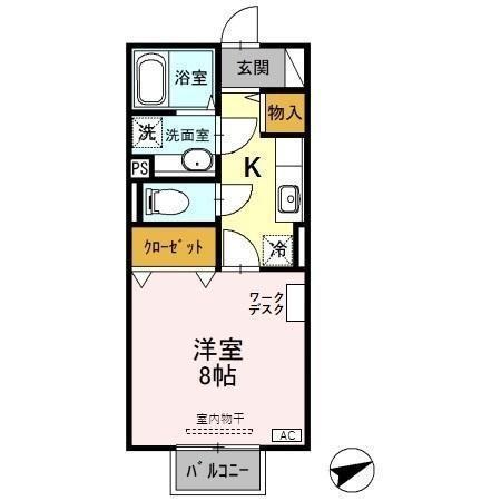 セジュール モナリエ　Ａ/Ｂ（A205） 間取り図画像