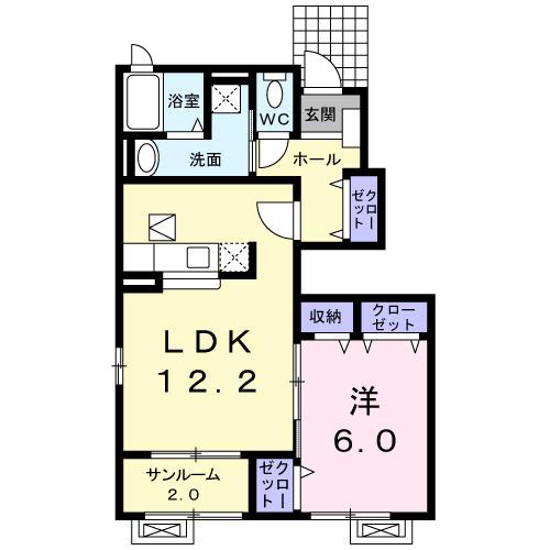 プロムナード・ゴチＡ（102） 間取り図画像