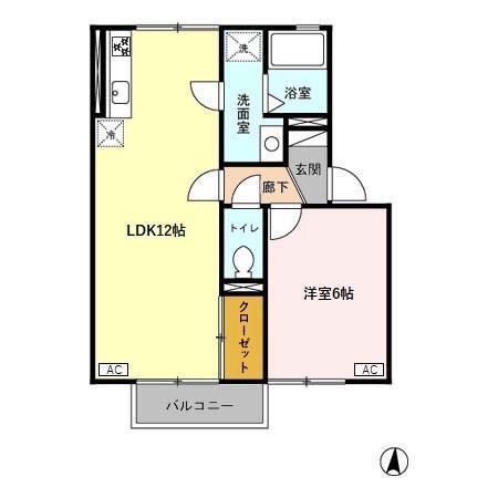 ロイヤルあけぼの　Ａ/Ｂ（A105） 間取り図画像