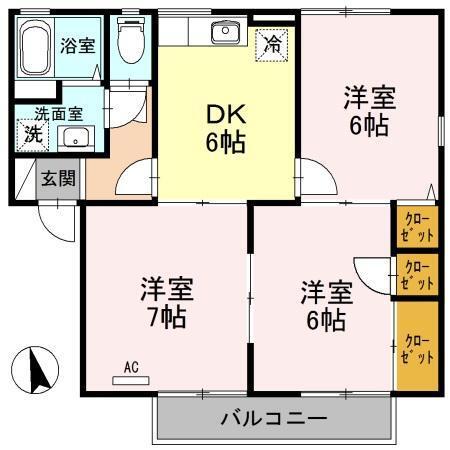 ロイヤルガーデン子安　Ｃ（202） 間取り図画像