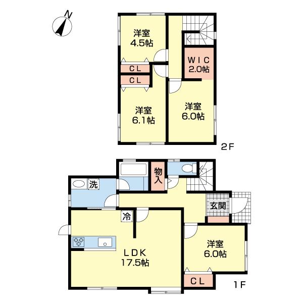 生活利便性良好な加賀町の家 間取り図画像