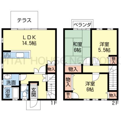 3LDK メゾネット