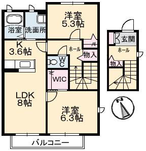 シャーメゾン際波　Ｃ棟（201） 間取り図画像