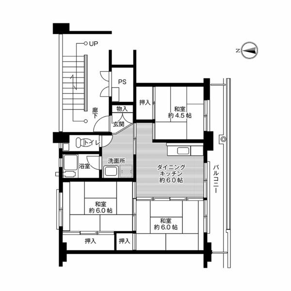 ビレッジハウス宇部3号棟（102） 間取り図画像