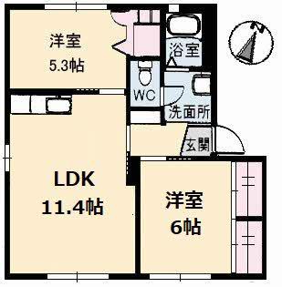 さくら館　弐号棟（202） 間取り図画像