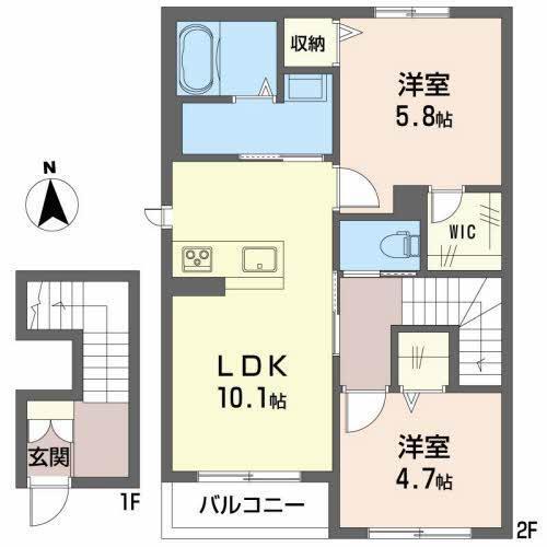 シャーメゾン　コーナス（201） 間取り図画像
