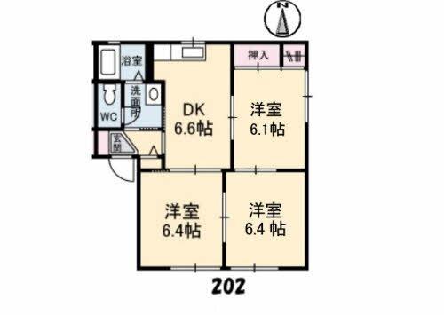 シャーメゾン高栄Ａ棟（202） 間取り図画像